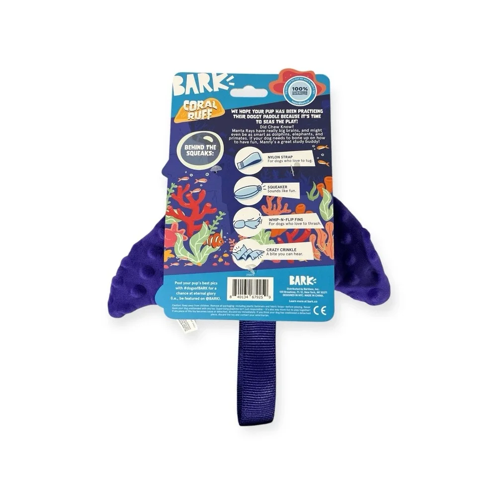 New Bark Box Manny Ray Toy Ocean Animal Summer Beach 11